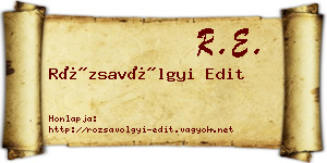Rózsavölgyi Edit névjegykártya